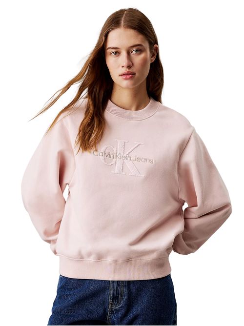 CALVIN KLEIN Relaxed logo chenille sweatshirt CALVIN KLEIN | J20J224652TER